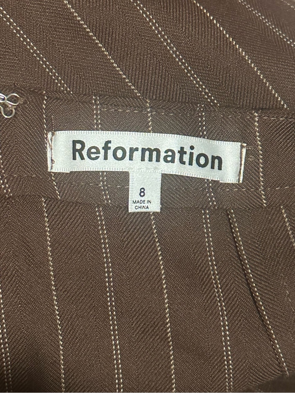 Reformation Cohen Wide Leg Pinstripe Pant Size 8 - Picture 5 of 8